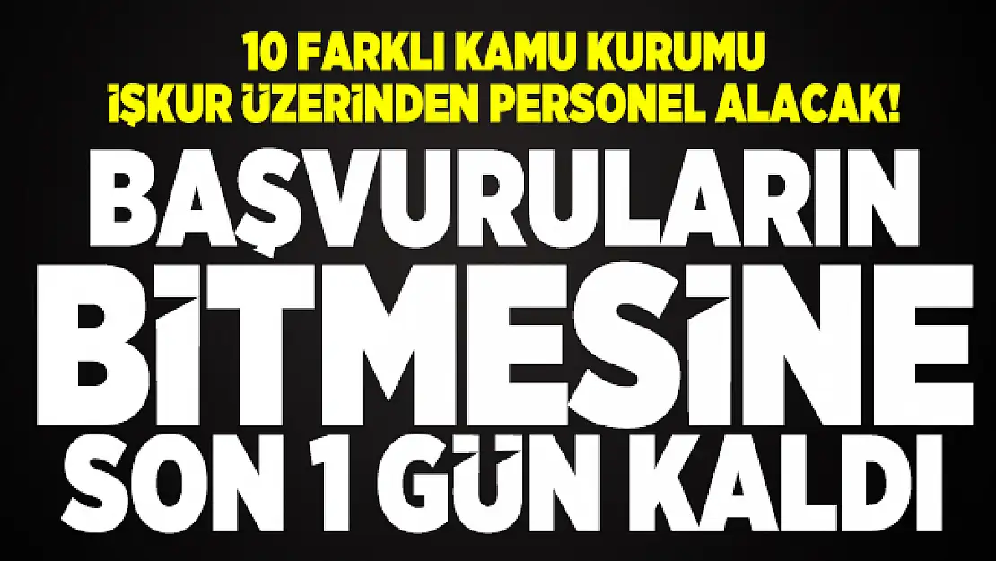 10 farklı kamu kurumu İŞKUR üzerinden personel alacak! Başvuruların bitmesine son 1 gün kaldı