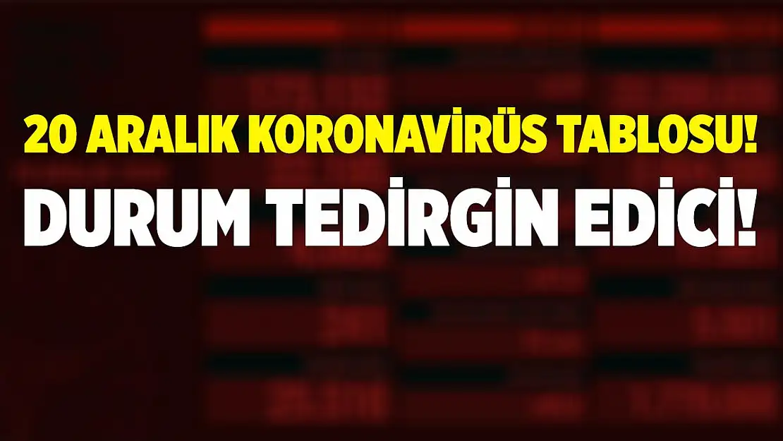 20 Aralık korona tablosu belli oluyor! Güncel koronavirüs verileri!