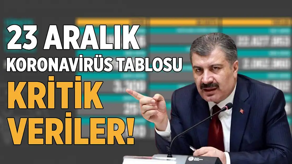 23 Aralık korona tablosu verileri nasıl? Salgın hangi boyutta?