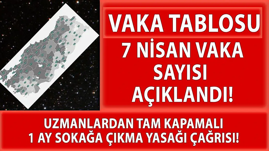 7 Nisan 2021 vaka tablosu! Artan vakalar nedeniyle tam kapamalı 1 ay sokağa çıkma yasağı çağrısı!