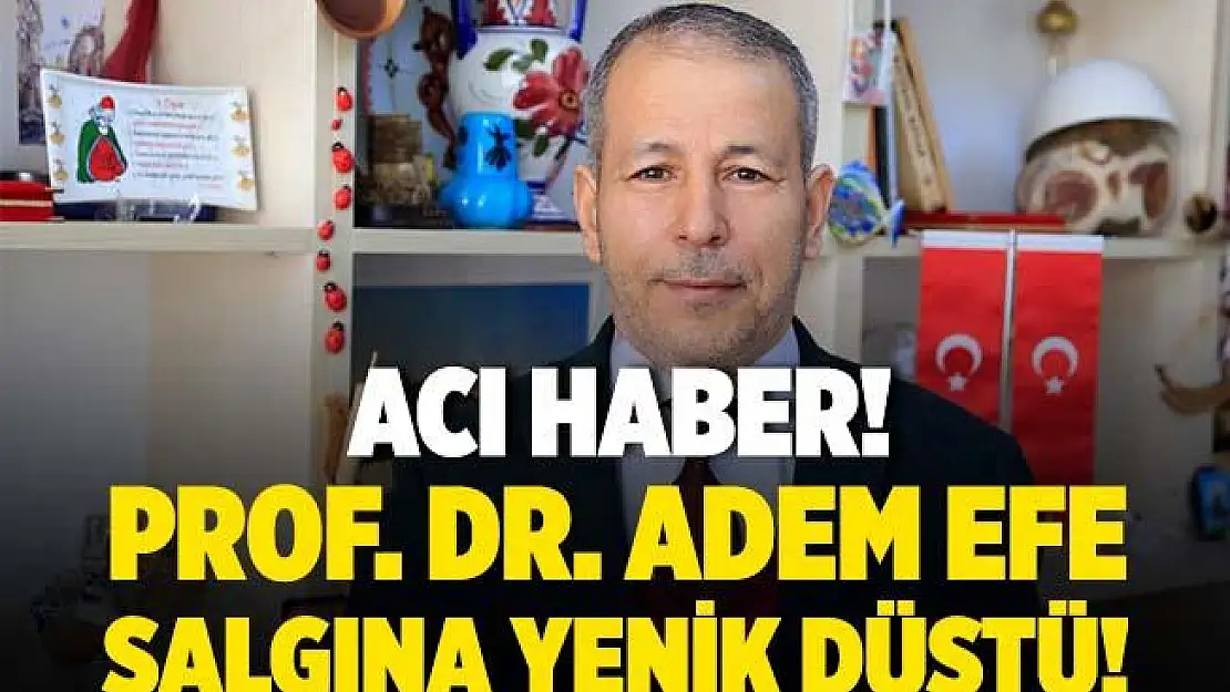 Acı haber! Profesör Doktor Adem Efe koronavirüs nedeniyle hayatını kaybetti!