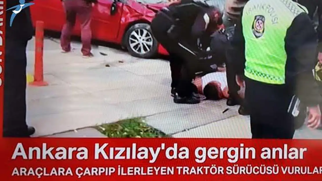 Ankara'da Dehşet Saçan Traktör Sürücüsü Vurularak Durduruldu!