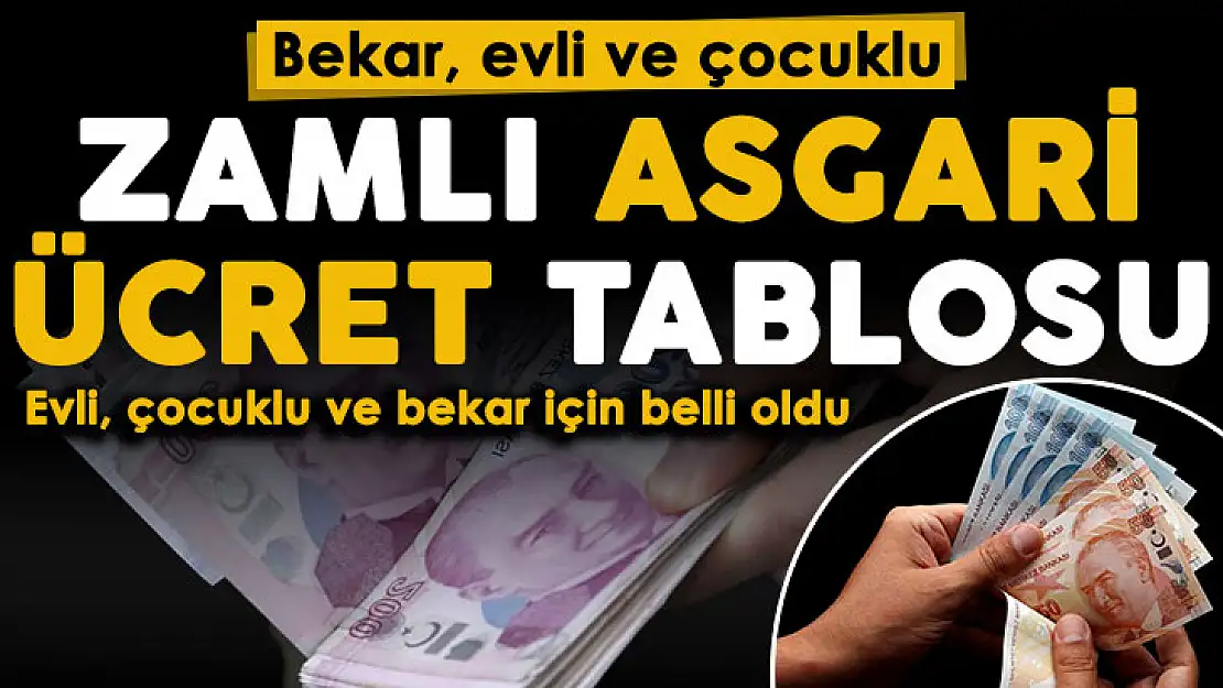 Asgari ücret 4 bin 250 lira oldu! Son dakika ailelerin yeni maaşı belli oldu: İşte evli, çocuklu ve bekar zamlı asgari ücret tablosu