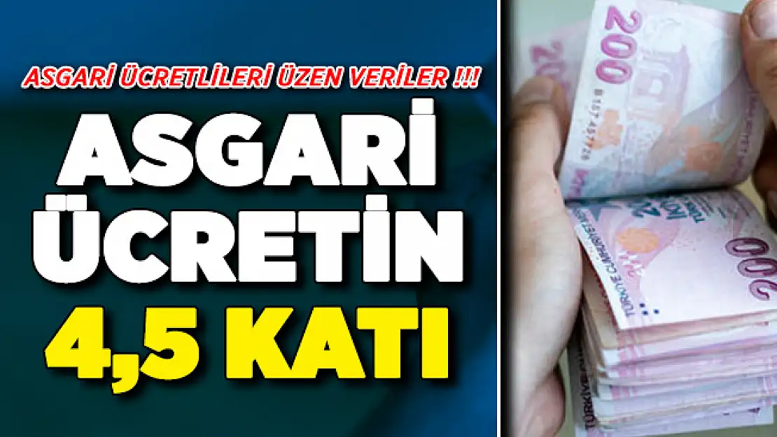 Asgari Ücretlileri Üzen Veriler Açıklandı ! Mevcut Asgari Ücretin 4,5 Katı