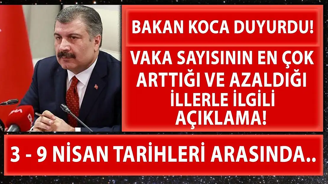 Bakan Koca'dan vaka sayısı en çok artan illerle ilgili açıklama!
