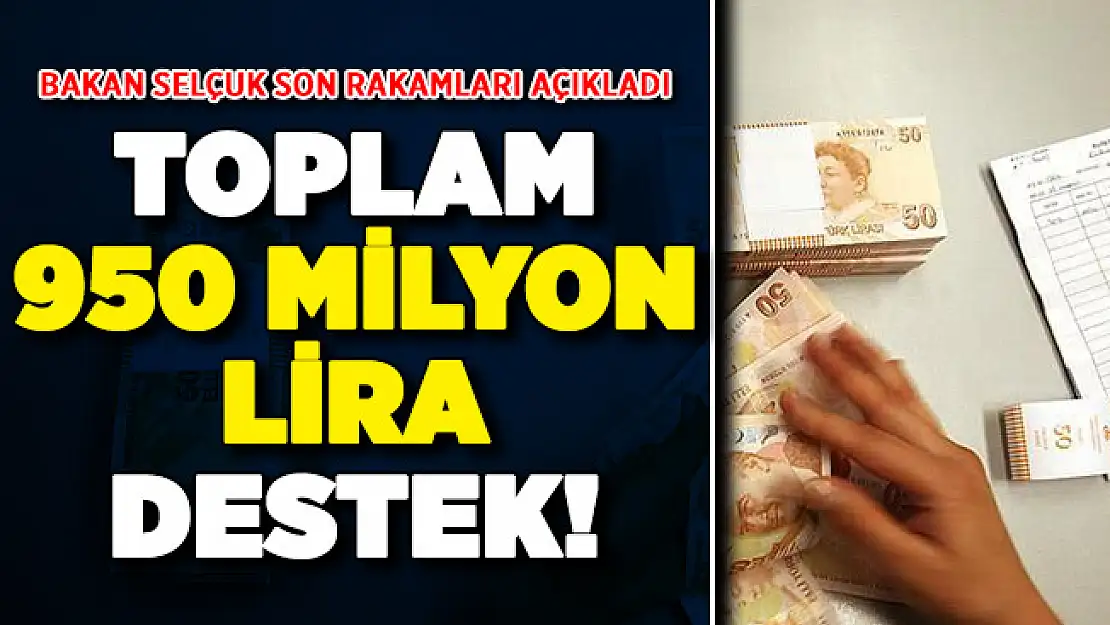 Bakan Selçuk son rakamları açıkladı: Tam 950 milyon lira destek