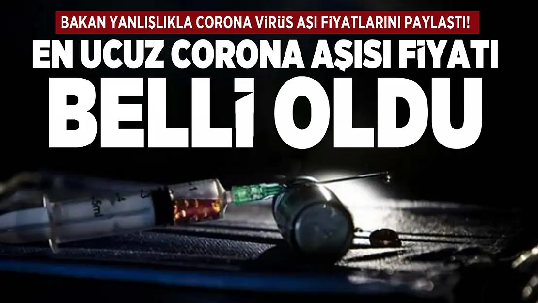 Bakan yanlışlıkla corona virüs aşı fiyatlarını paylaştı! En ucuz corona aşısı fiyatı belli oldu