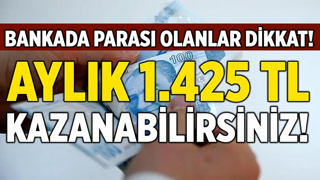 Bankada parası olanlar dikkat! Aylık 1.425 TL kazanabilirsiniz!