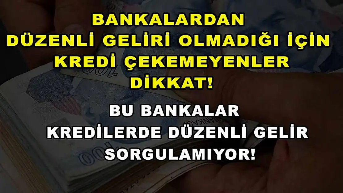 Bankalardan düzenli geliri olmadığı için kredi çekemeyenler dikkat! Bu bankalar kredilerde düzenli gelir sorgulamıyor!