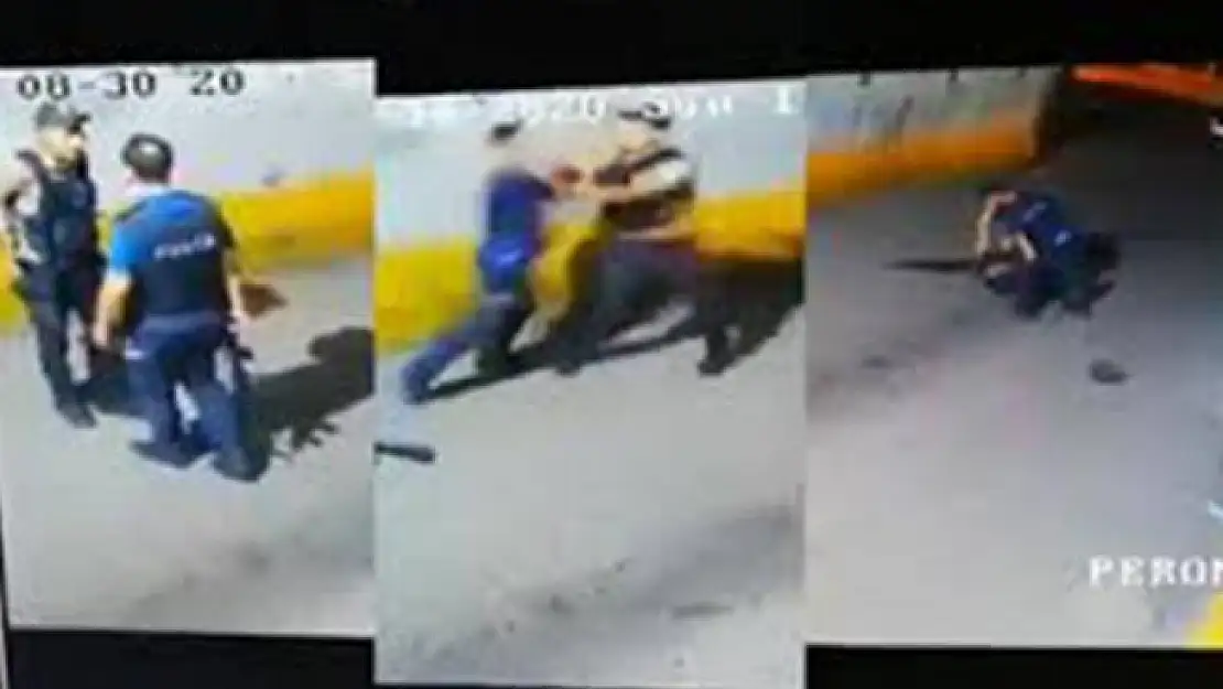 Bekçi ile polis tekme tokat birbirine girdi! Bekçi polis kavgası videolara böyle yansıdı