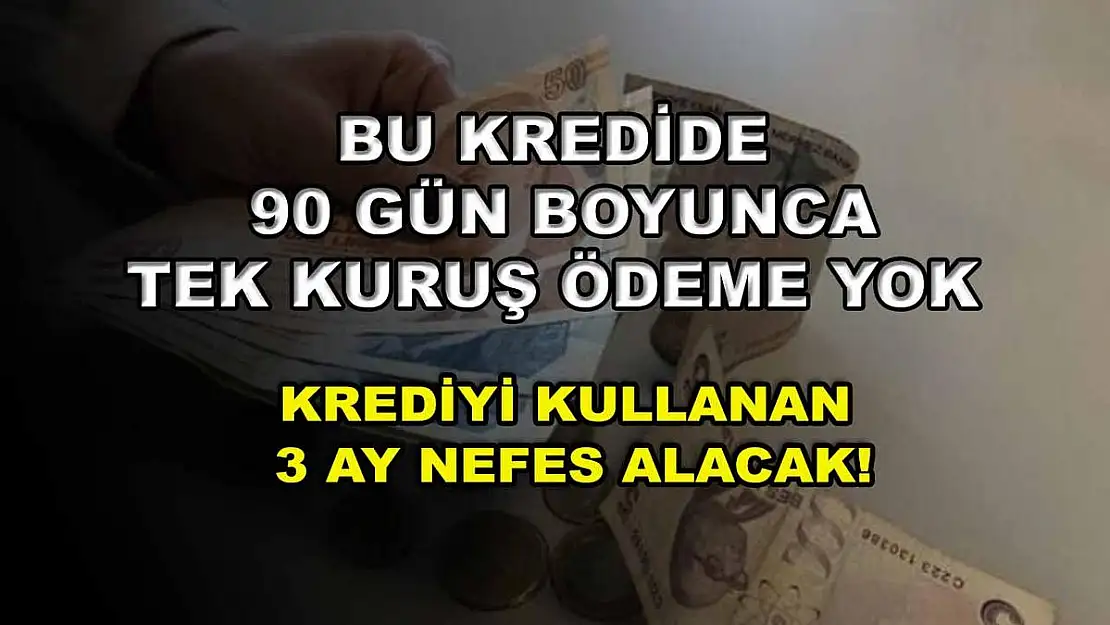 Bu kredide 90 gün boyunca tek kuruş ödeme yok: Krediyi kullanan 3 ay nefes alacak!