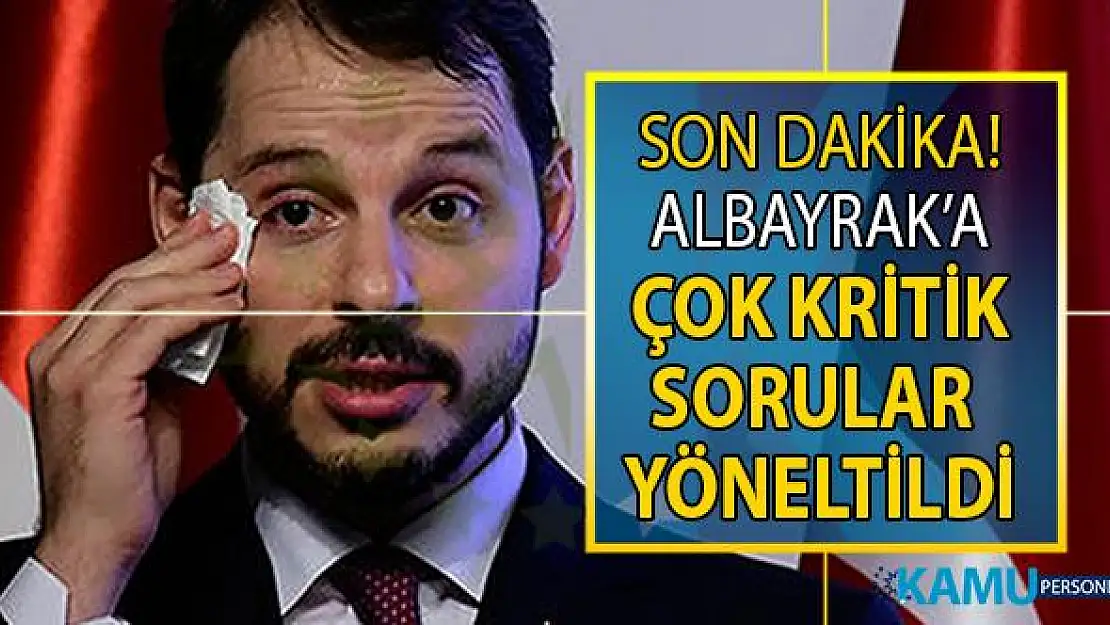 CHP'li Aykut Erdoğdu'dan Berat Albayrak'a çok kritik sorular yöneltildi!