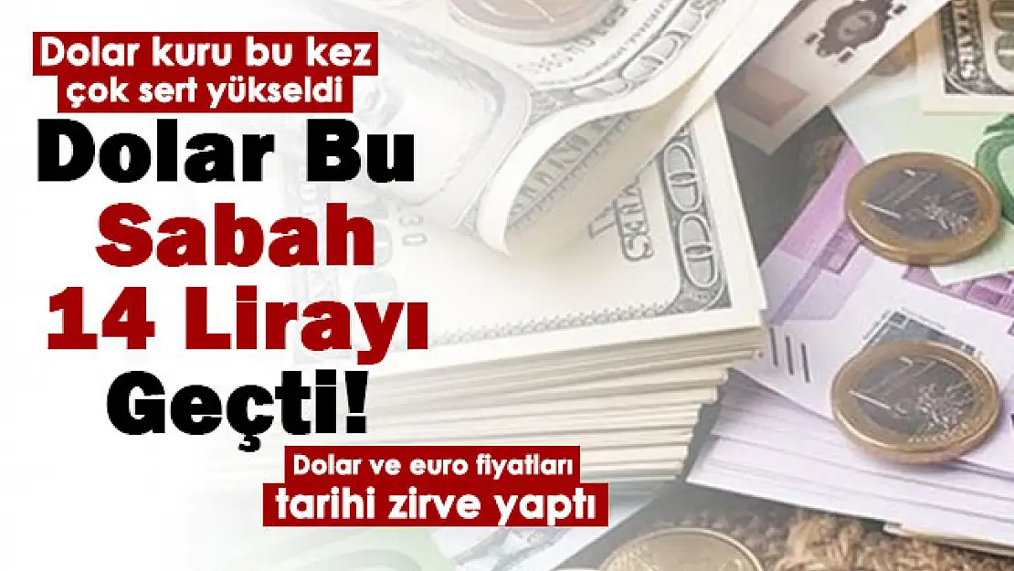 Dolar kuru bu sabah tarihi zirve yaptı: Dolar 14 lirayı aşarak rekor kırdı! İşte güncel dolar ve euro fiyatları