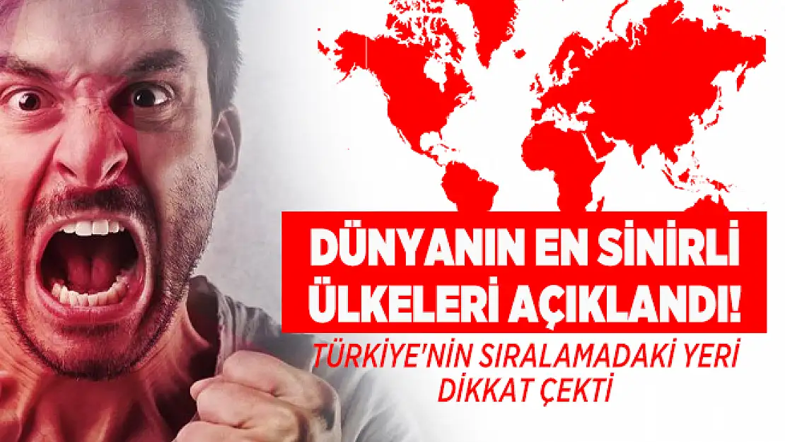 Dünyanın en sinirli ülkeleri açıklandı! Türkiye'nin sıralamadaki yeri dikkat çekti