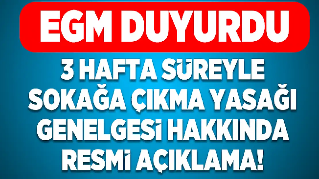 EGM'den 3 hafta süreyle sokağa çıkma yasağı genelgesi hakkında resmi açıklama! itibar etmeyin