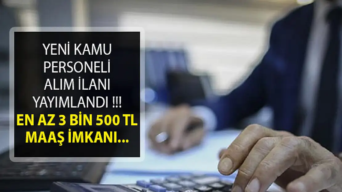 En Az 3 Bin 500 TL Maaş İle Kamu Personeli Alım İlanı Resmi Gazete'de Yayımlandı!