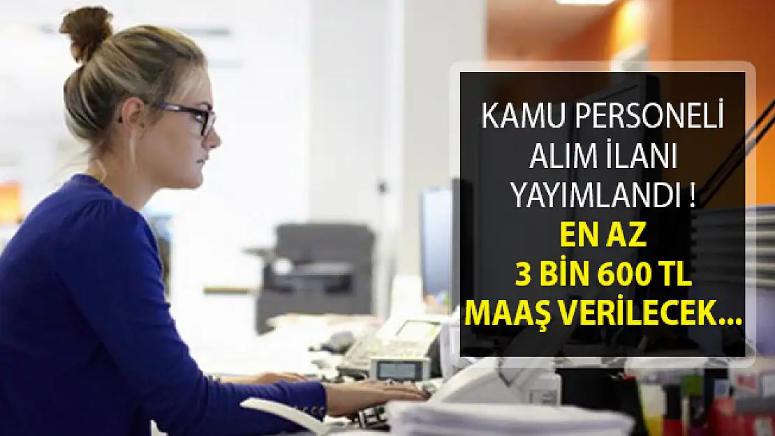 En Az 3 Bin 600 TL Maaş İmkanıyla Kamu Personeli Alım İlanı Yayımlandı (Resmi Gazete'de)