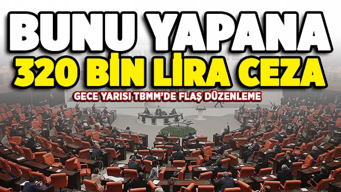 Gece yarısı TBMM'de flaş düzenleme! Bunu yapana 320 bin lira ceza verilecek