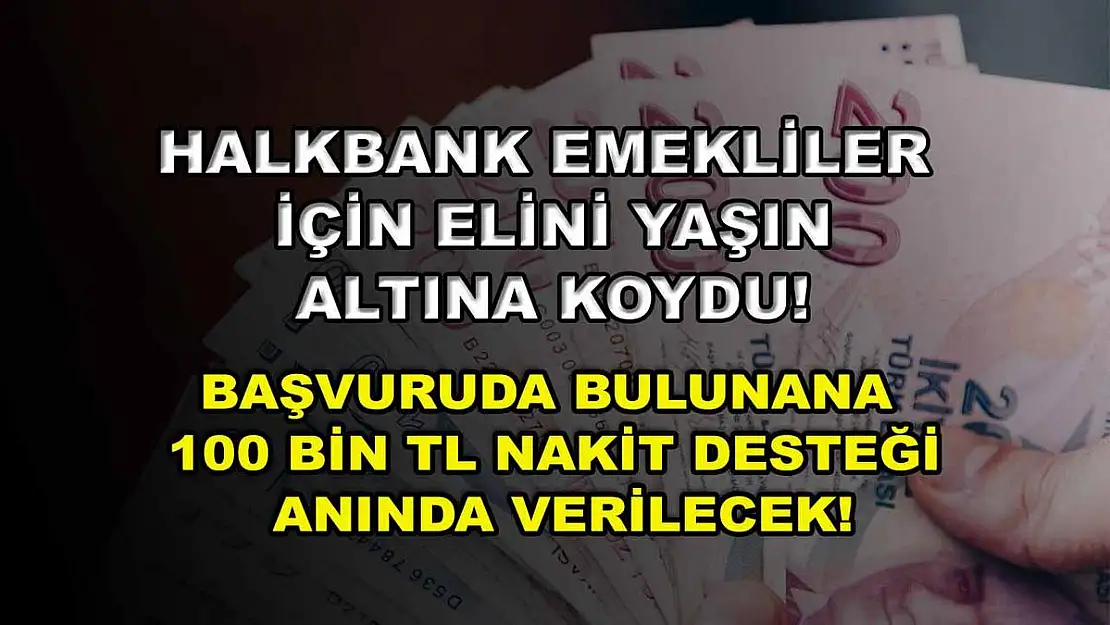 Halkbank emekliler için elini yaşın altına koydu! Başvuruda bulunana 100 bin TL nakit desteği anında verilecek!