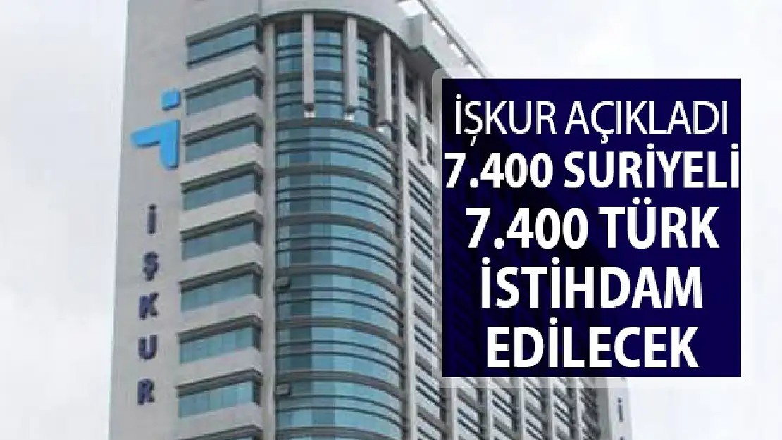 İŞKUR Açıkladı: 7 Bin 400 Suriyeli, 7 Bin 400 Türk İstihdam Edilecek