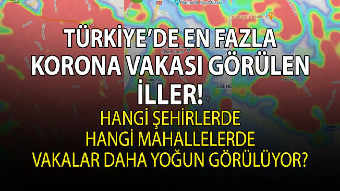 İstanbul başta olmak üzere korona vakalarının en yoğun görüldüğü iller şöyle