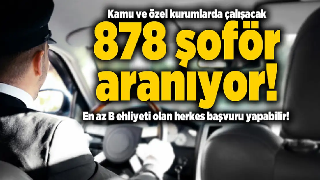 Kamu ve özel kurumlarda çalışacak 878 şoför aranıyor! En az B ehliyeti olan herkes başvuru yapabilir!