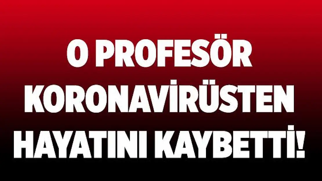 Koronavirüs tedavisi gören profesör doktor hayatını kaybetti!