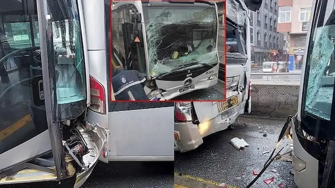 Küçükçekmece'de Metrobüs Kazası: İki Metrobüs Kafa Kafaya Çarpıştı