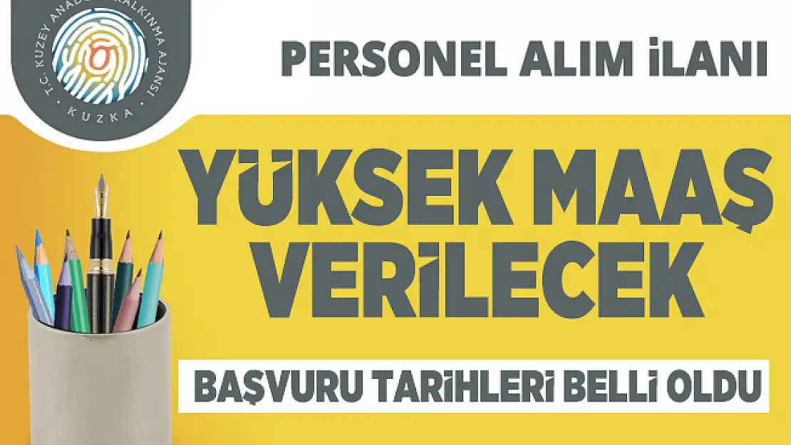 Kuzey Anadolu Kalkınma Ajansı (KUZKA) Personel alım ilanı yayımladı! Başvuru tarihleri belli oldu