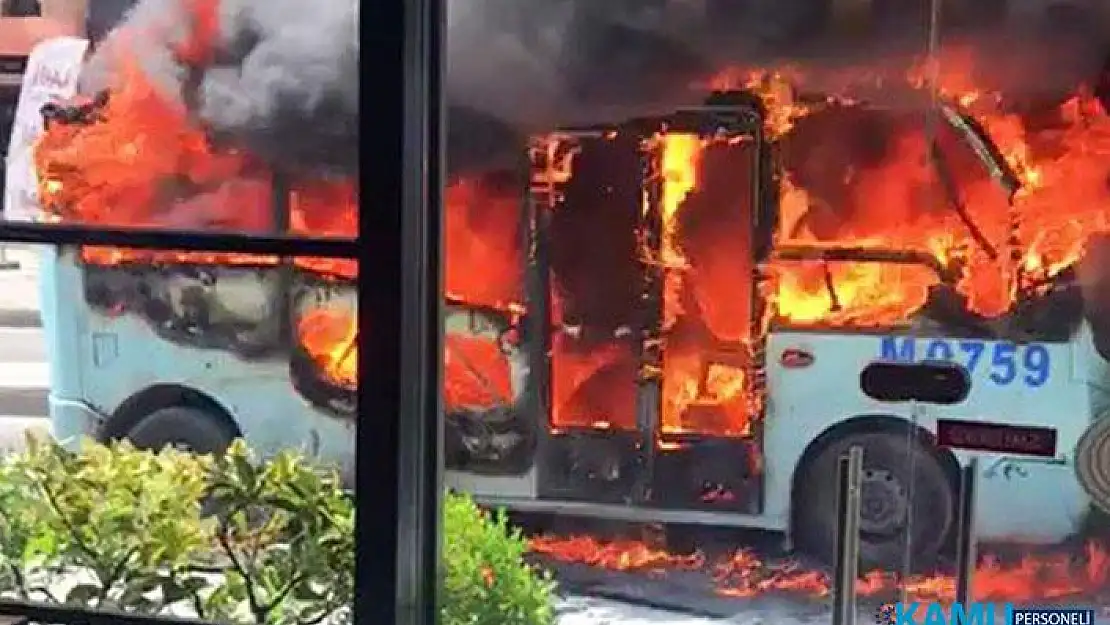 Maltepe'de Şok Olay! Minibüs Şoförü Aracını Ateşe Verdi