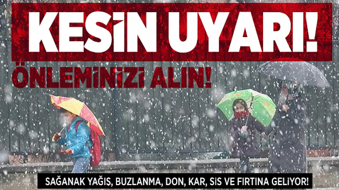 Meteoroloji kesin uyarı! Önleminizi alın! Sağanak yağış, buzlanma, don, kar, sis ve fırtına geliyor!