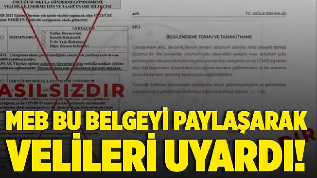 Milli Eğitim Bakanlığı'ndan flaş uyarı!
