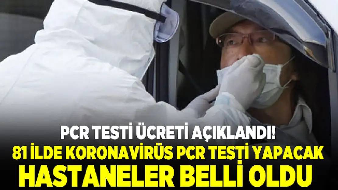 PCR testi ücreti açıklandı! 81 ilde Koronavirüs PCR testi yapacak hastaneler belli oldu