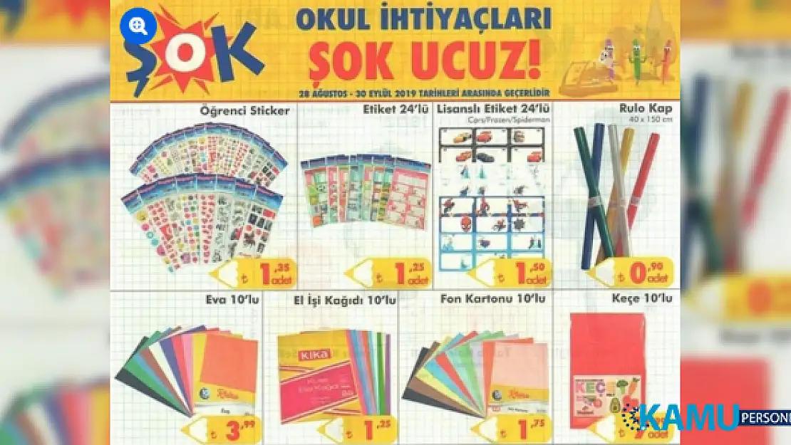 ŞOK indirimli kırtasiye ürünleri kataloğu - Eylül 2019