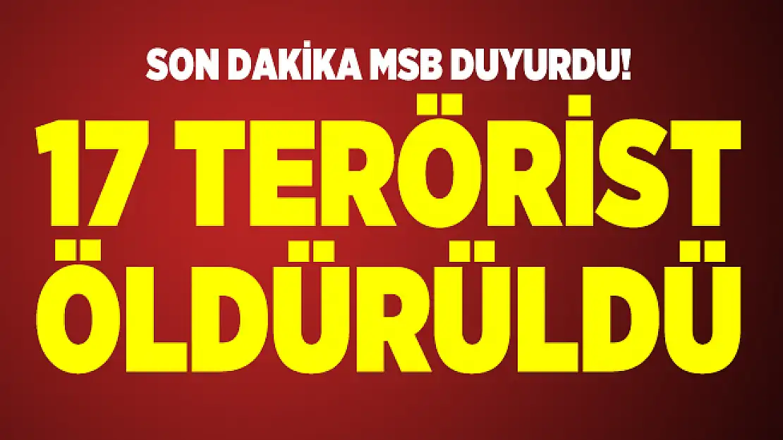 Son dakika MSB duyurdu! 17 terörist öldürüldü