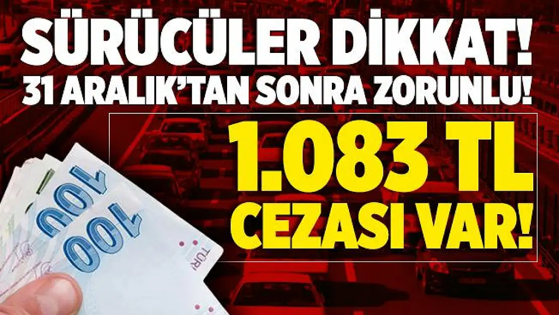 Sürücüler dikkat! 31 Aralık'tan sonra zorunlu oluyor! 1.083 TL para cezası var!