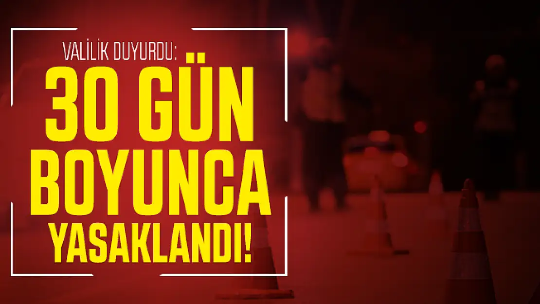 Valilik duyurdu: 30 gün boyunca yasaklandı!