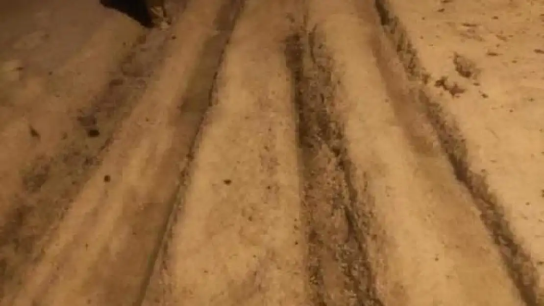 Yağış ve dolu ilçeyi beyaza bürüdü!