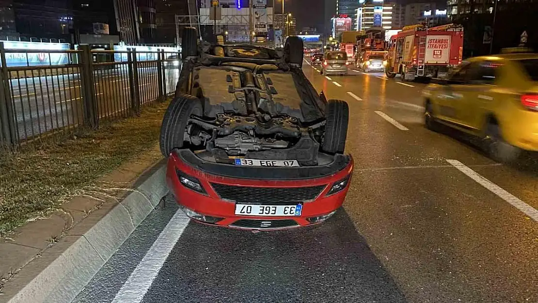 Zincirlikuyu'da Takla Atan Otomobilin Saniye Saniye Görüntüleri