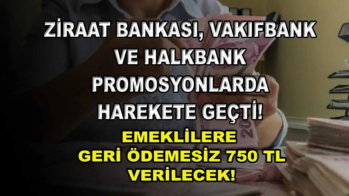 Ziraat Bankası, Vakıfbank ve Halkbank promosyonlarda harekete geçti! Emeklilere geri ödemesiz 750 TL verilecek!