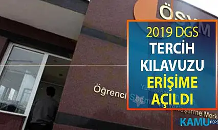 2019 DGS Tercih Kılavuzu ÖSYM Tarafından Yayımlandı