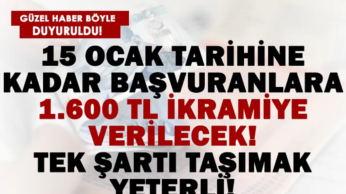 1.600 TL ikramiye verileceği açıklandı! Sadece tek şart var! Yapmayan alamayacak!