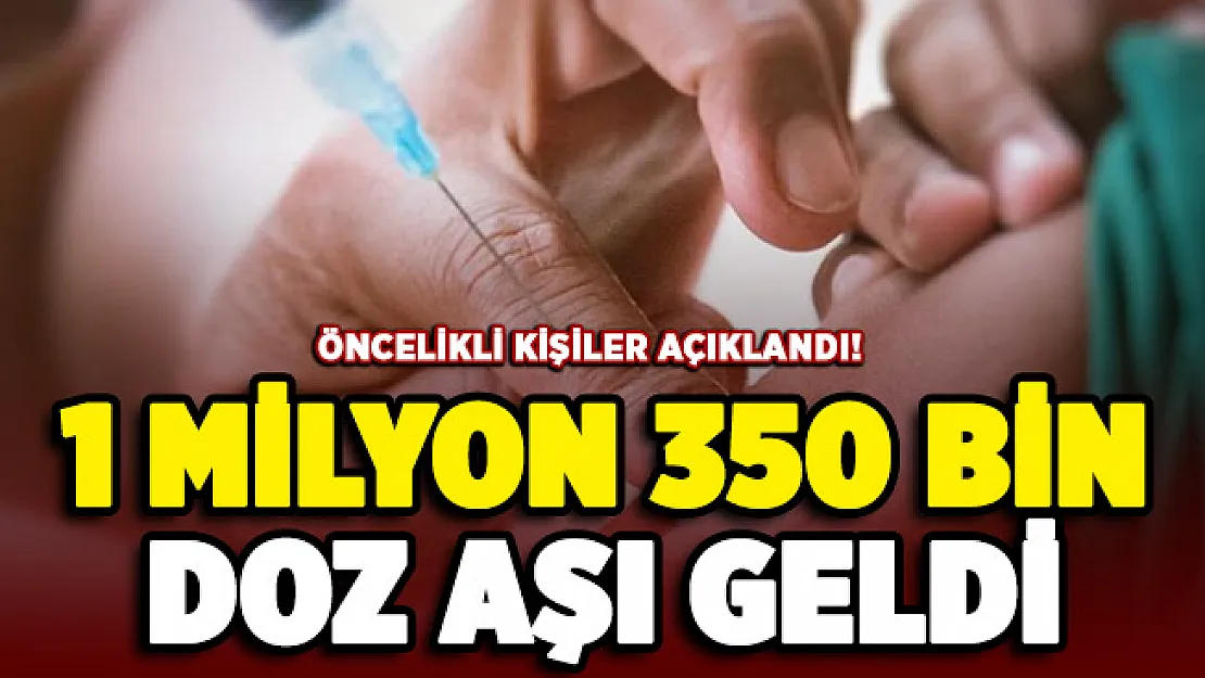 1 milyon 350 bin doz aşı geldi! Öncelikli olan kişiler açıklandı