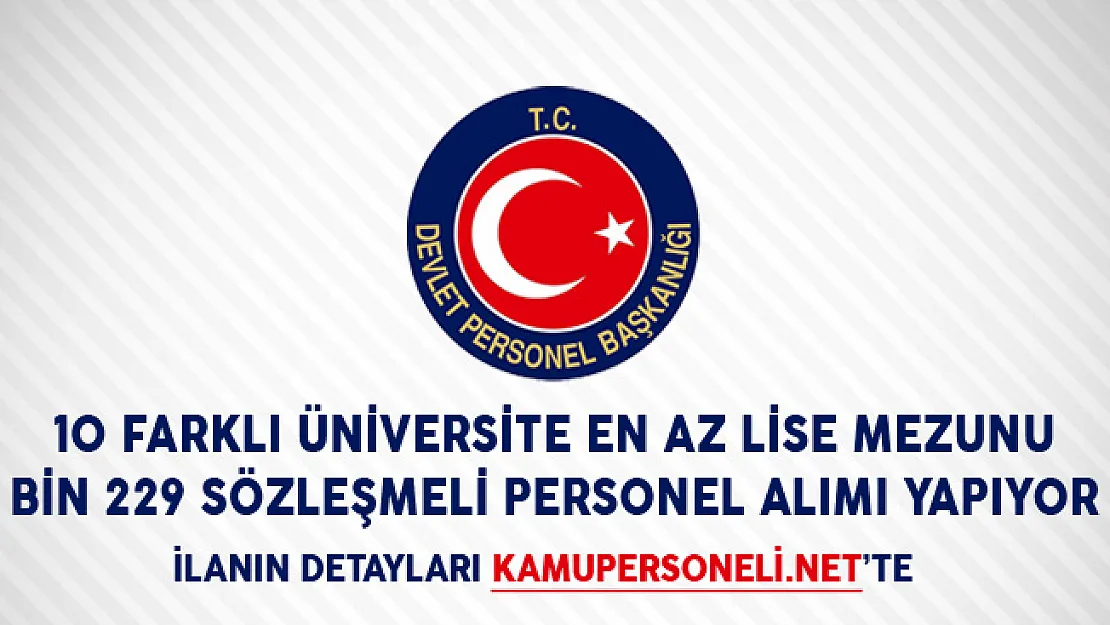 10 Farklı Üniversite En Az Lise Mezunu Bin 229 Sözleşmeli Personel Alımı Yapıyor