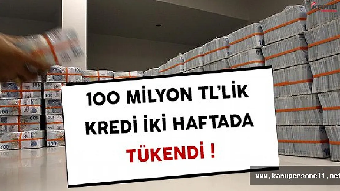 100 Milyon TL'lik Nefes Kredisi İki Haftada Tükendi