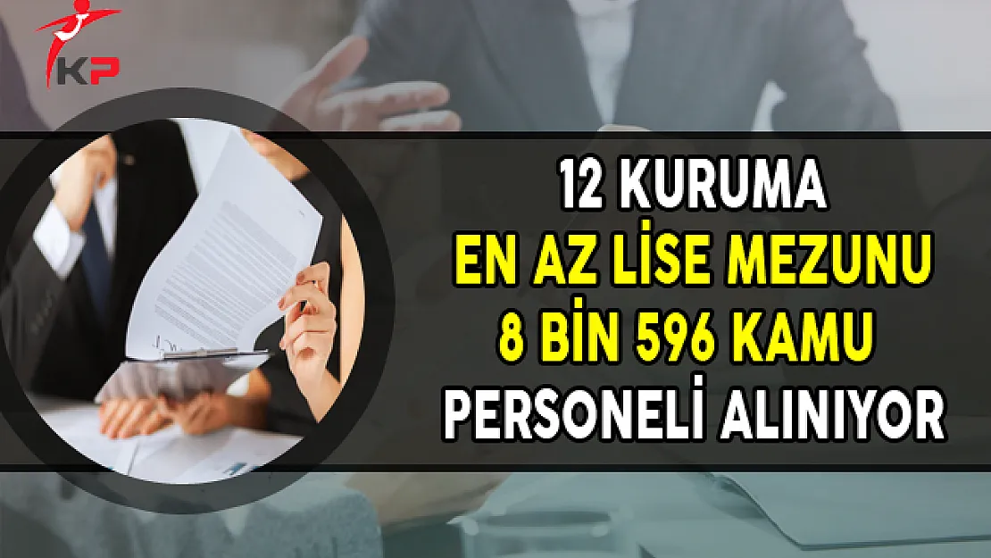 12 Kuruma En Az Lise Mezunu 8 Bin 596 Kamu Personeli Alımı Yapılıyor
