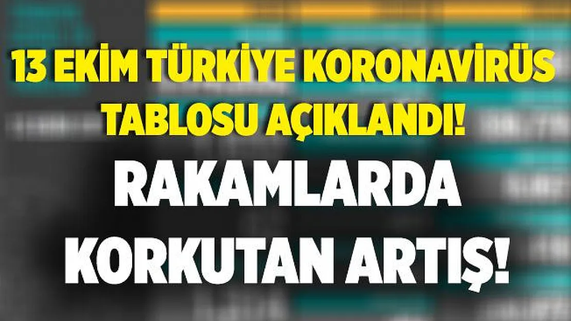 13 Ekim Türkiye koronavirüs tablosu açıklandı! Kabus büyümeye devam ediyor!