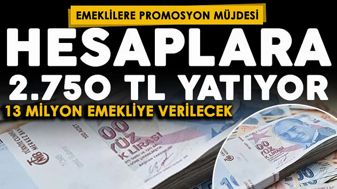 13 milyon emekliye 31 Mart'a kadar promosyon ödemesi veriliyor! SGK ve BağKur emeklilerine 2.750 TL veriliyor