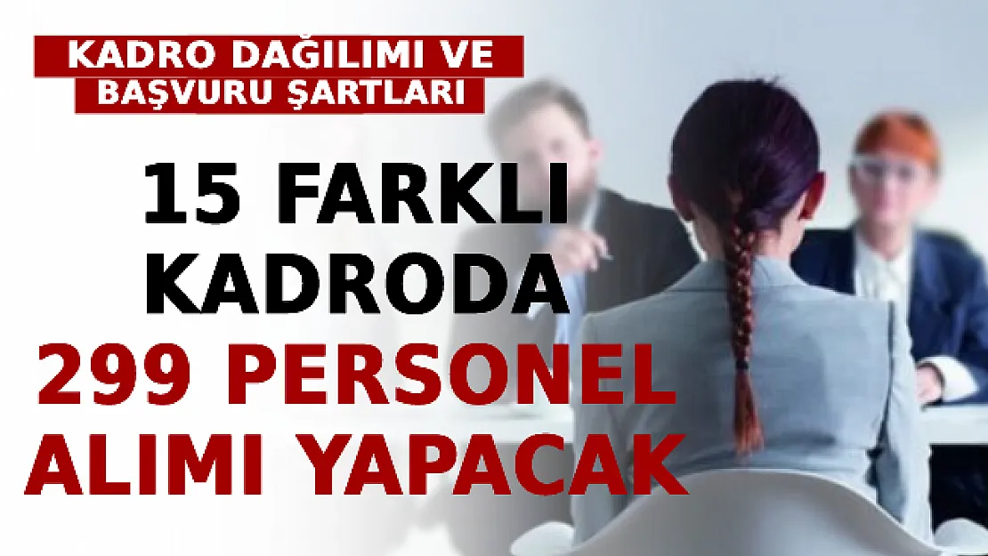 15 Farklı Kadroda 299 Personel Alımı Yapacak! Kadro Dağılımı Ve Başvuru Şartları