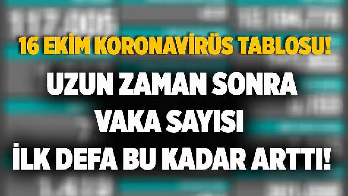 16 Ekim Türkiye koronavirüs tablosu! Uzun zaman sonra ilk defa vaka sayısı bu kadar arttı!